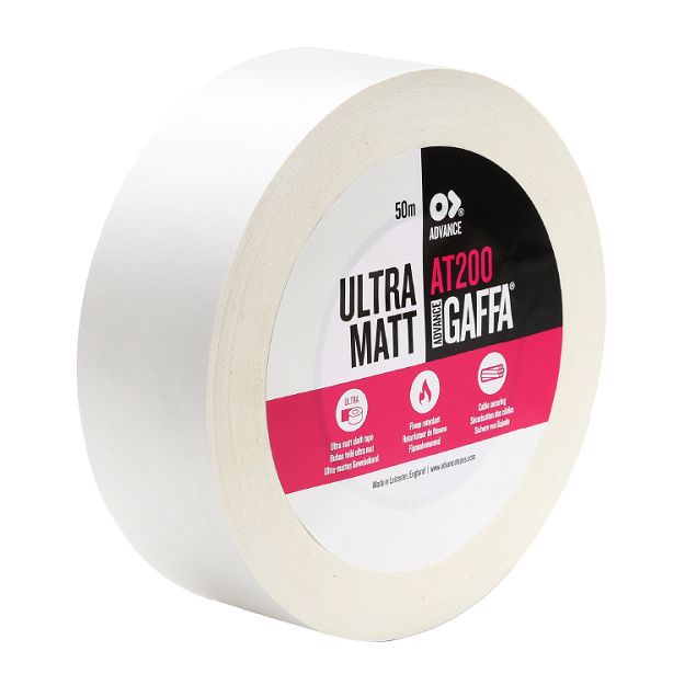 AT-200 50mmx50m TAŚMA GAFFA TKANINOWA ULTRA MATOWA BIAŁA