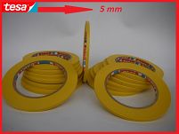 TAŚMA WINYLOWA TESA 5 mm X 33 m do MASKOWANIA OZNACZANIA ŻÓŁTA
