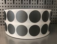 TKANINOWE SAMOPRZYLEPNE KÓŁKA / PUNKTY 30mm 3000szt na rolce szare