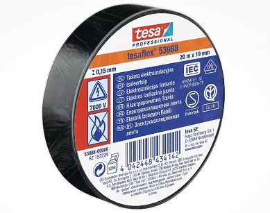 TAŚMA IZOLACYJNA CZARNA tesa® Professional 53988 19mm x 20m