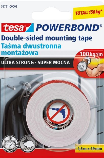 SUPER MOCNA TAŚMA DWUSTRONNA tesa POWERBOND 55791 19mm x 1,5m