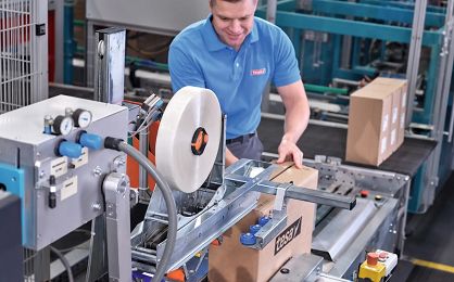 tesa® 60418 maszynowa taśma pakowa z PET pochodzącego z recyklingu 50mm x 1500m