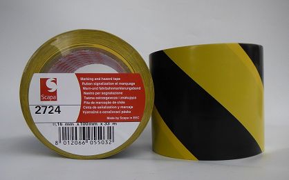 TAŚMA OSTRZEGAWCZA SCAPA 2724 100mmx33m ŻÓŁTO-CZARNA