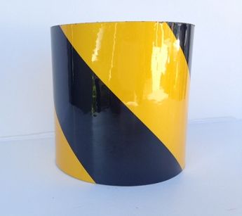 TAŚMA ODBLASKOWA REFLECTA OSTRZEGAWCZA REFLECTA GŁADKA 100mmX1mb ŻÓŁTO CZARNA