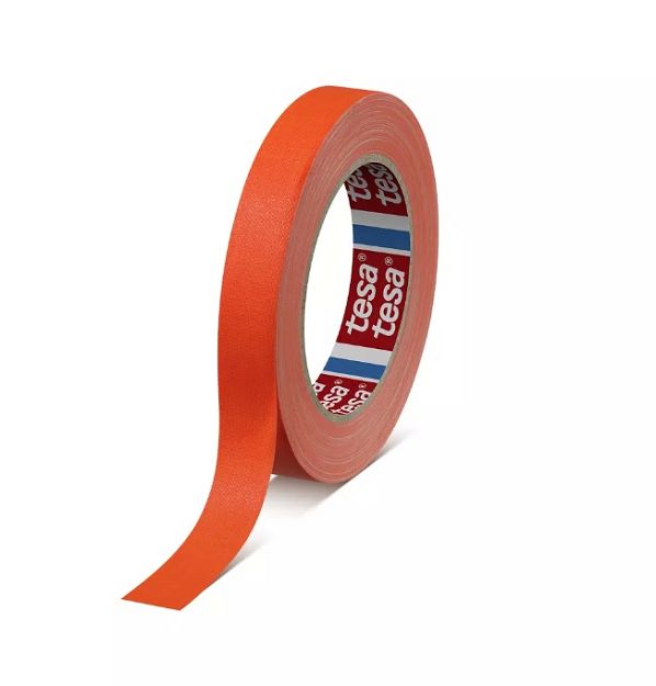 tesa® 4671 TAŚMA TKANINOWA GAFFER 19mmX25m POMARAŃCZOWA FLUORESCENCYJNA w UV