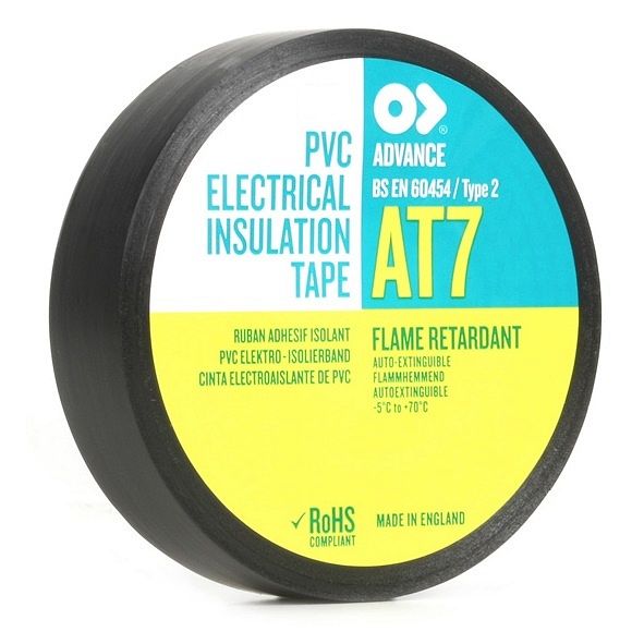 AT-7 TAŚMA ELEKTROIZOLACYJNA SAMOGASNĄCA CZARNA 19mm x 20m 8 kV / 1 warstwę